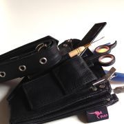 Genuine leather hair extension tool pouch