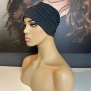 DARK GREY BAMBOO TURBAN