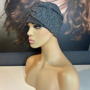 GREY TWEED TURBAN & REMOVAL HEADBANDS