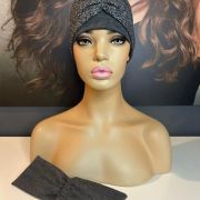 GREY TWEED TURBAN & REMOVAL HEADBANDS