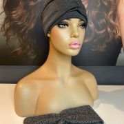 GREY TWEED TURBAN & REMOVAL HEADBANDS