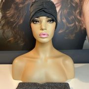 GREY TWEED TURBAN & REMOVAL HEADBANDS