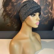 GREY TWEED TURBAN & REMOVAL HEADBANDS