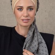 CAMEL & PRINT HEAD SCARF