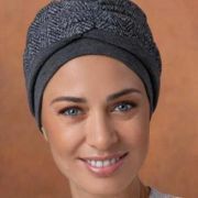 GREY TWEED TURBAN & REMOVAL HEADBANDS