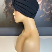 BLACK BOW FRONT TURBAN