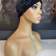 BLACK GREY PINSTRIPE TURBAN