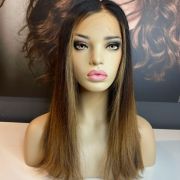 LUNA – DARK BROWN BALAYAGE WIG WITH FACE-FRAMING